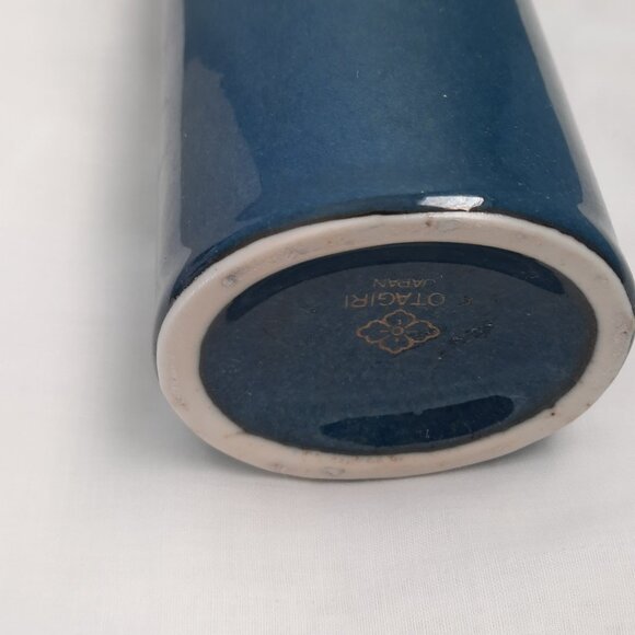 OTAGIRI Vintage Blue Floral Vase Made In Japan - Picture 3 of 3